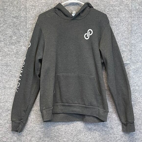 POSHMARK Hoodie Sweatshirt Women's Large Charcoal Gray Pocket Long Sleeve Fleece - Picture 1 of 15